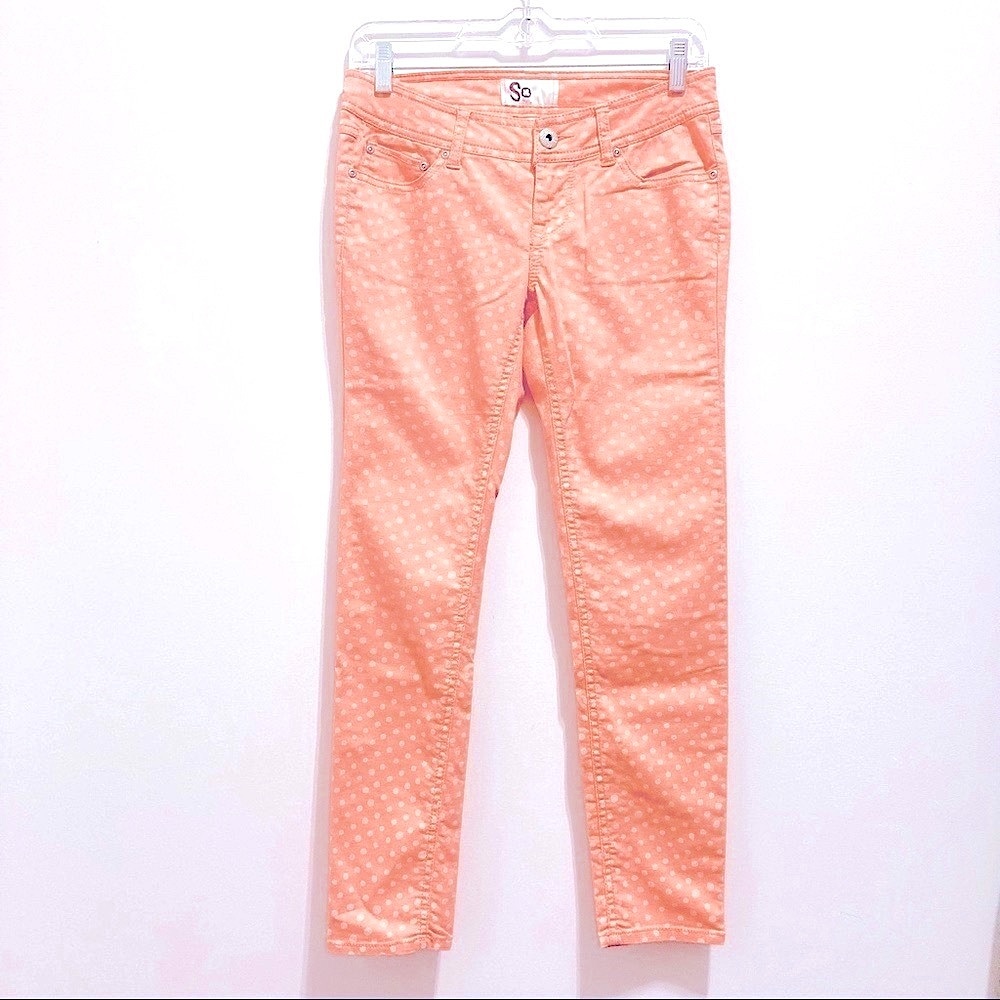 SO Skinny Peach Polka Dot Summer Jeans
